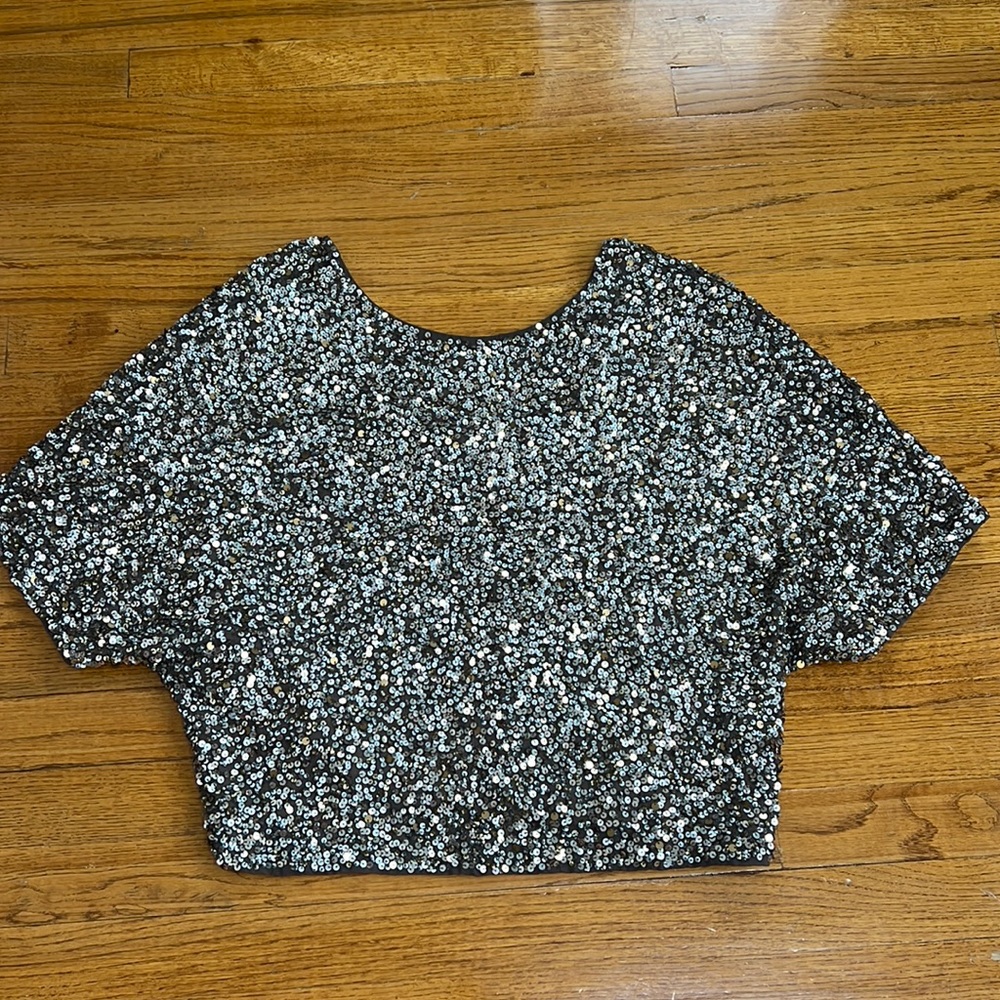 Vince  brown/ gold sparkly top with low back